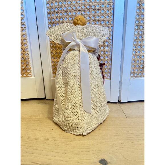 Vintage VictorianChristmas Tree Topper Hand Crochet Angel Embellished Christmas - Picture 3 of 6